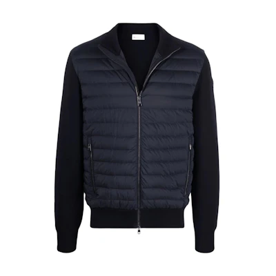 Moncler SS22 Solid Color Puffer Zipped Jacket Blue H10919B00008V9100781