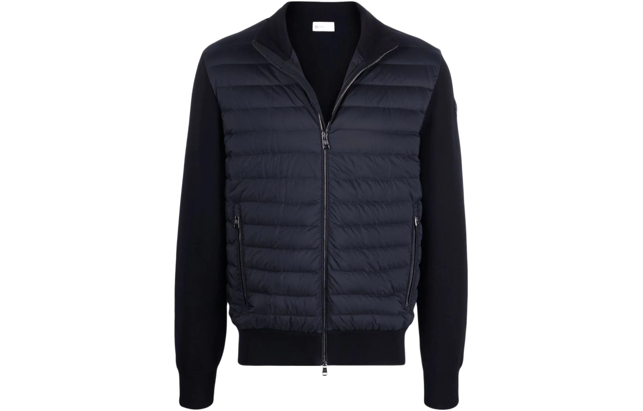 Order Moncler SS22 Solid Color Puffer Zipped Jacket  Blue H10919B00008V9100781