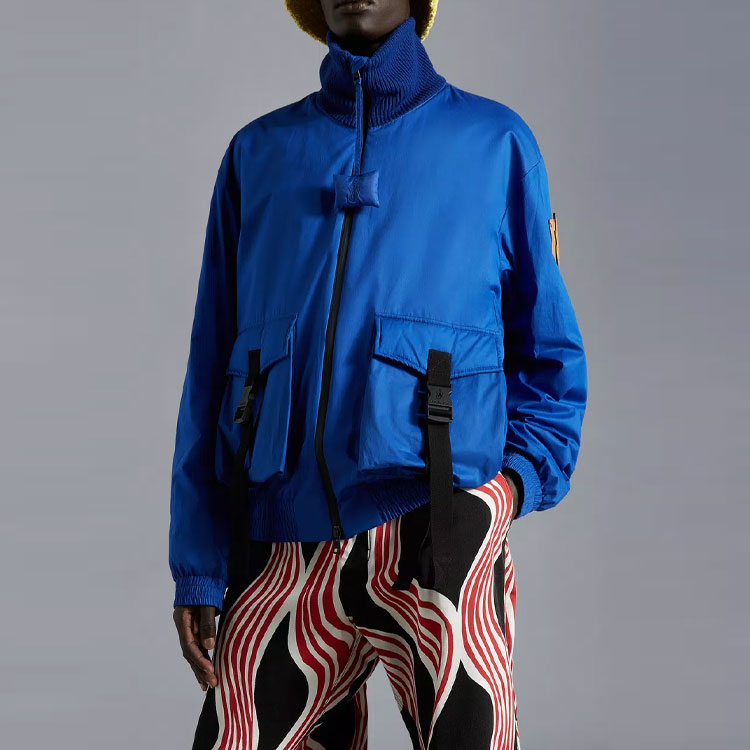 Moncler SS22 Solid Color Stand Collar Pocket Down Jacket  Blue. H209E1A00004M1621765 圖 3