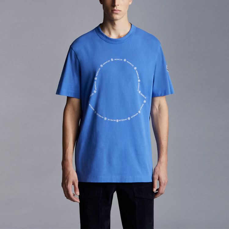 Moncler SS22 Solid Logo Print Crewneck T-Shirt  Navy Blue. H10918C000278390T772 圖 4