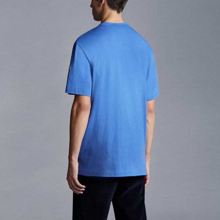 Moncler SS22 Solid Logo Print Crewneck T-Shirt  Navy Blue. H10918C000278390T772 圖 5