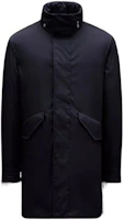 Moncler SS22 Solid Single-Breasted Zip Trench Coat Navy Blue H10911C00019595R7779 Moncler SS22 Solid Single-Breasted Zip Trench Coat Navy Blue H10911C00019595R7779