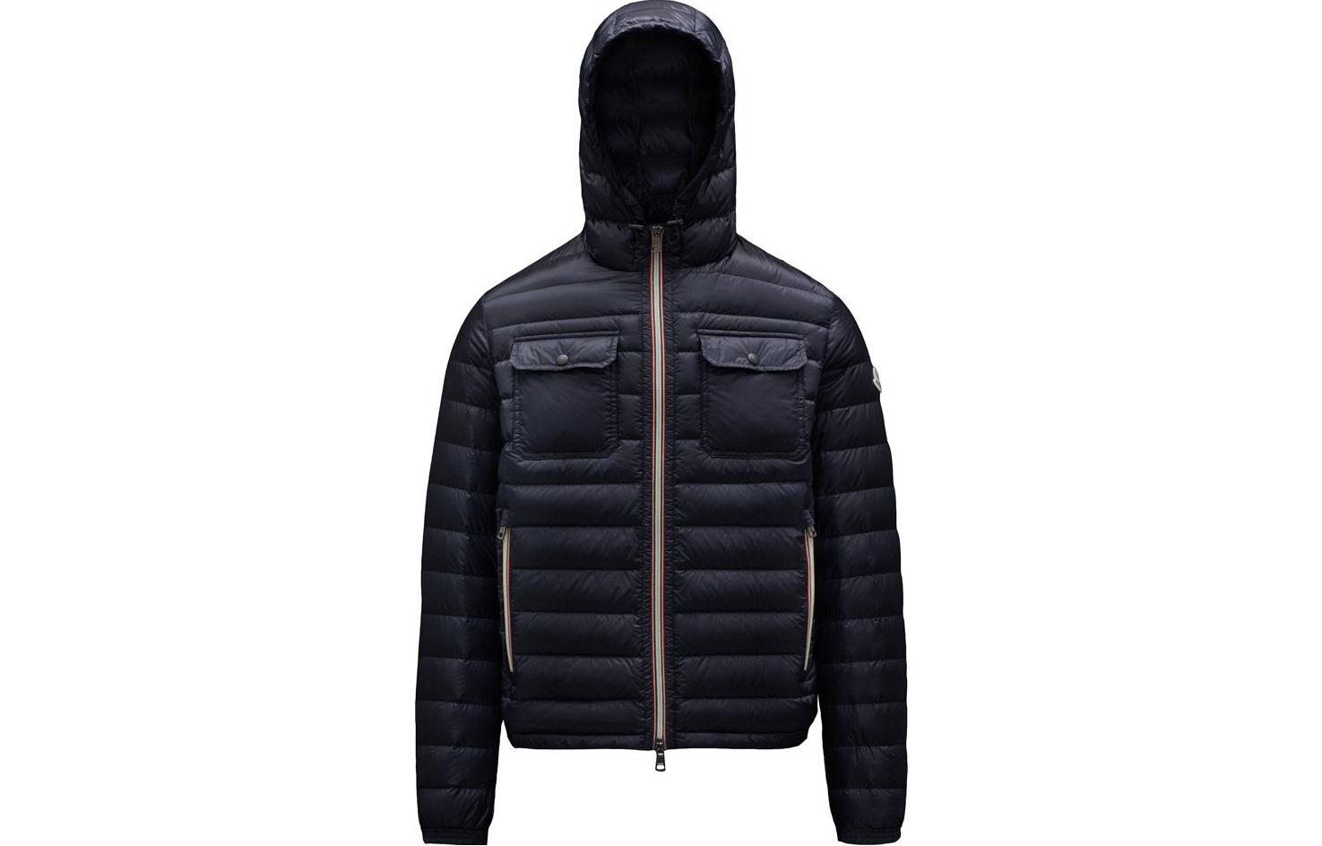 Moncler SS22 Solid Zip Hooded Down Jacket Unisex Dark Blue H10911A1080053279776