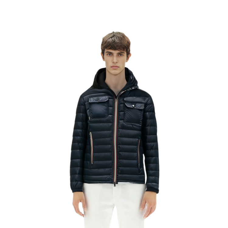 Moncler SS22 Solid Zip Hooded Down Jacket Unisex Dark Blue H10911A1080053279776 圖 5