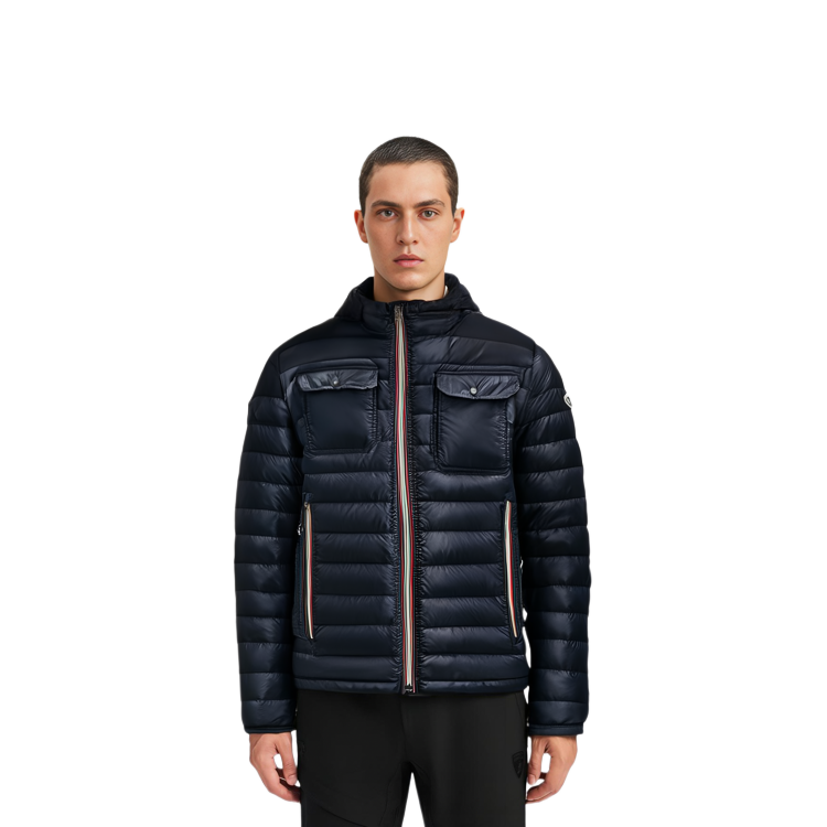 Moncler SS22 Solid Zip Hooded Down Jacket Unisex Dark Blue H10911A1080053279776 圖 6