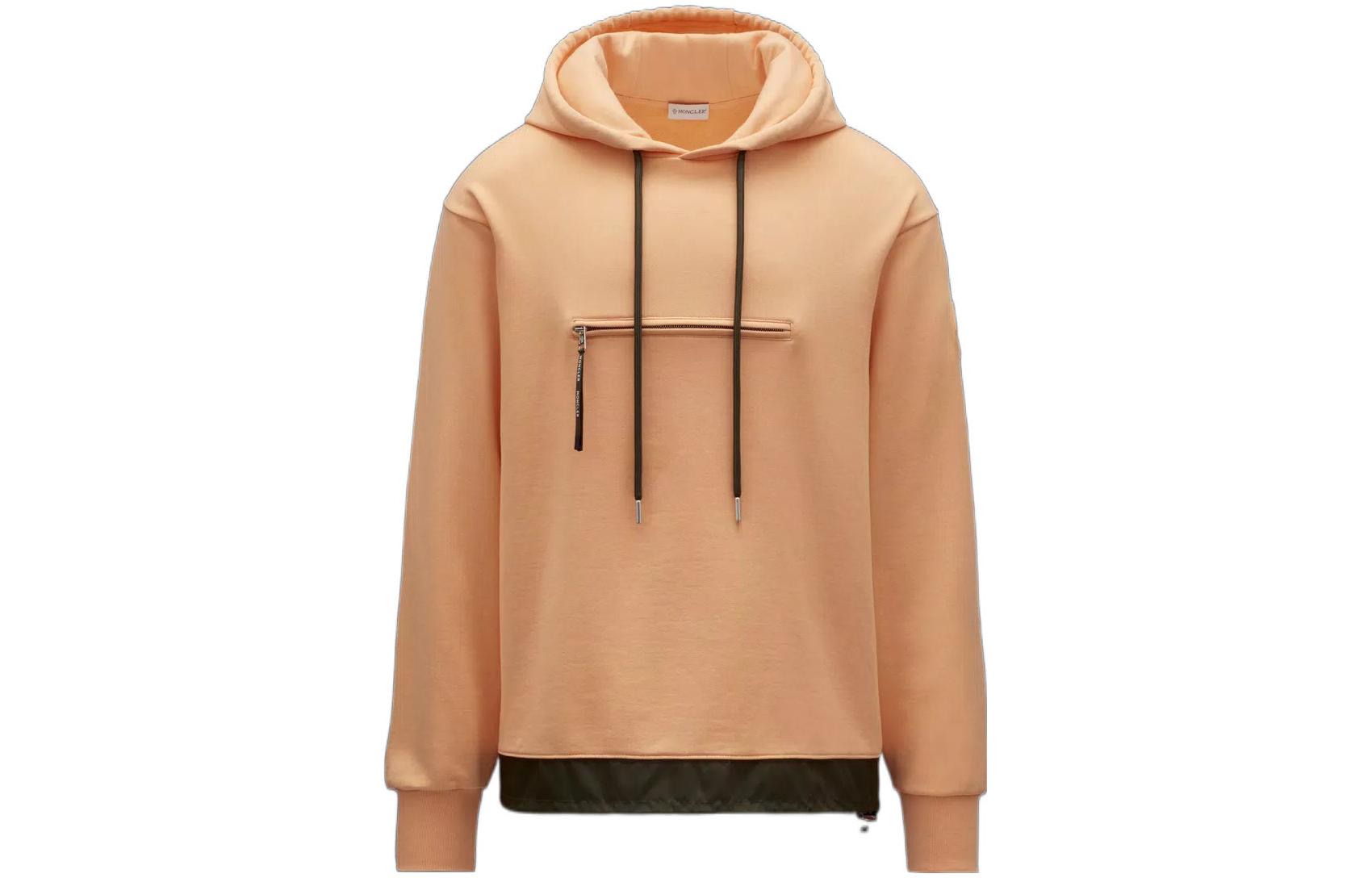 Moncler SS22 Solid Zip Hoodie Pullover in Orange H10918G00019809KR32T