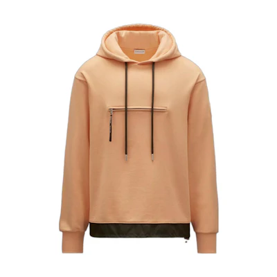 Moncler SS22 Solid Zip Hoodie Pullover in Orange H10918G00019809KR32T