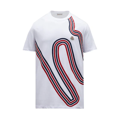 Moncler SS22 Striped Crewneck Pullover Short Sleeve T-Shirt Men’s White H10918C000078390T001