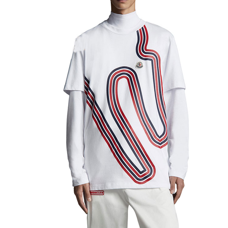 Lookbook Moncler SS22 Striped Crewneck Pullover Short Sleeve T-Shirt Men’s White H10918C000078390T001