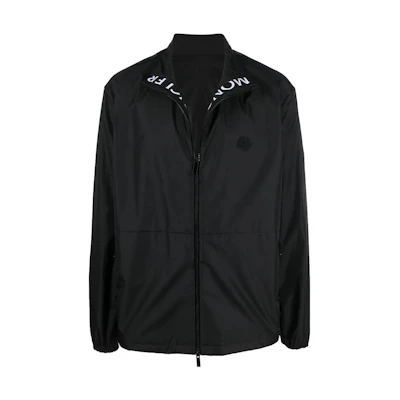 Moncler SS22 Waterproof Black Label Letter Print High Collar Jacket Black Men. H10911A0009768352999