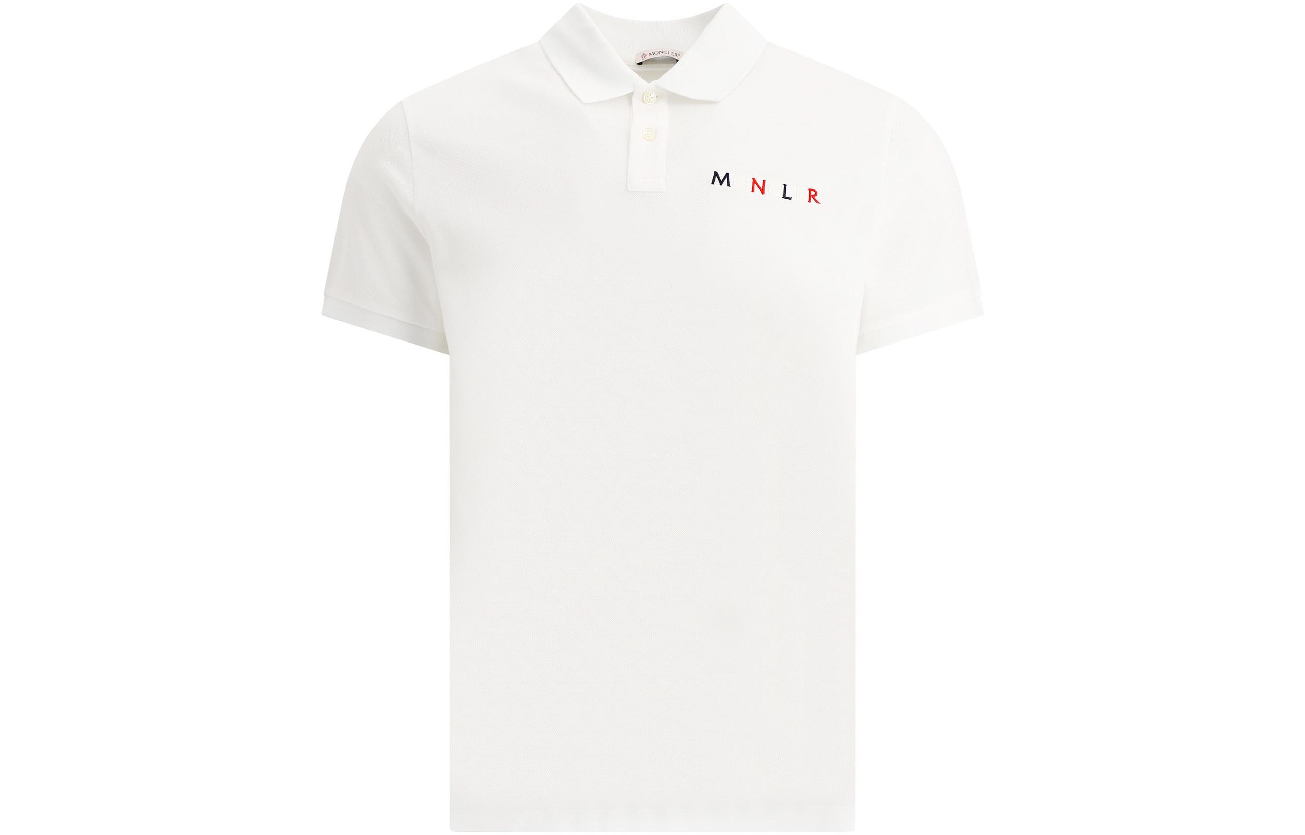 Order Moncler SS22 Polo Blanco con Diseño de Logo y Letra Estampada. 8A0002484673001