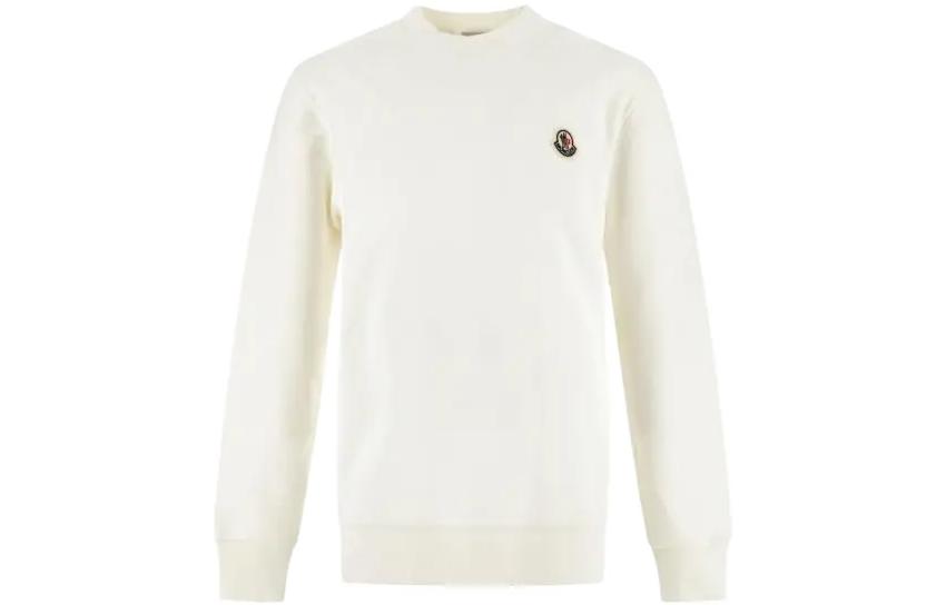 Moncler SS22 White Crewneck Long Sleeve Pullover Sweater 8G00051809KR034