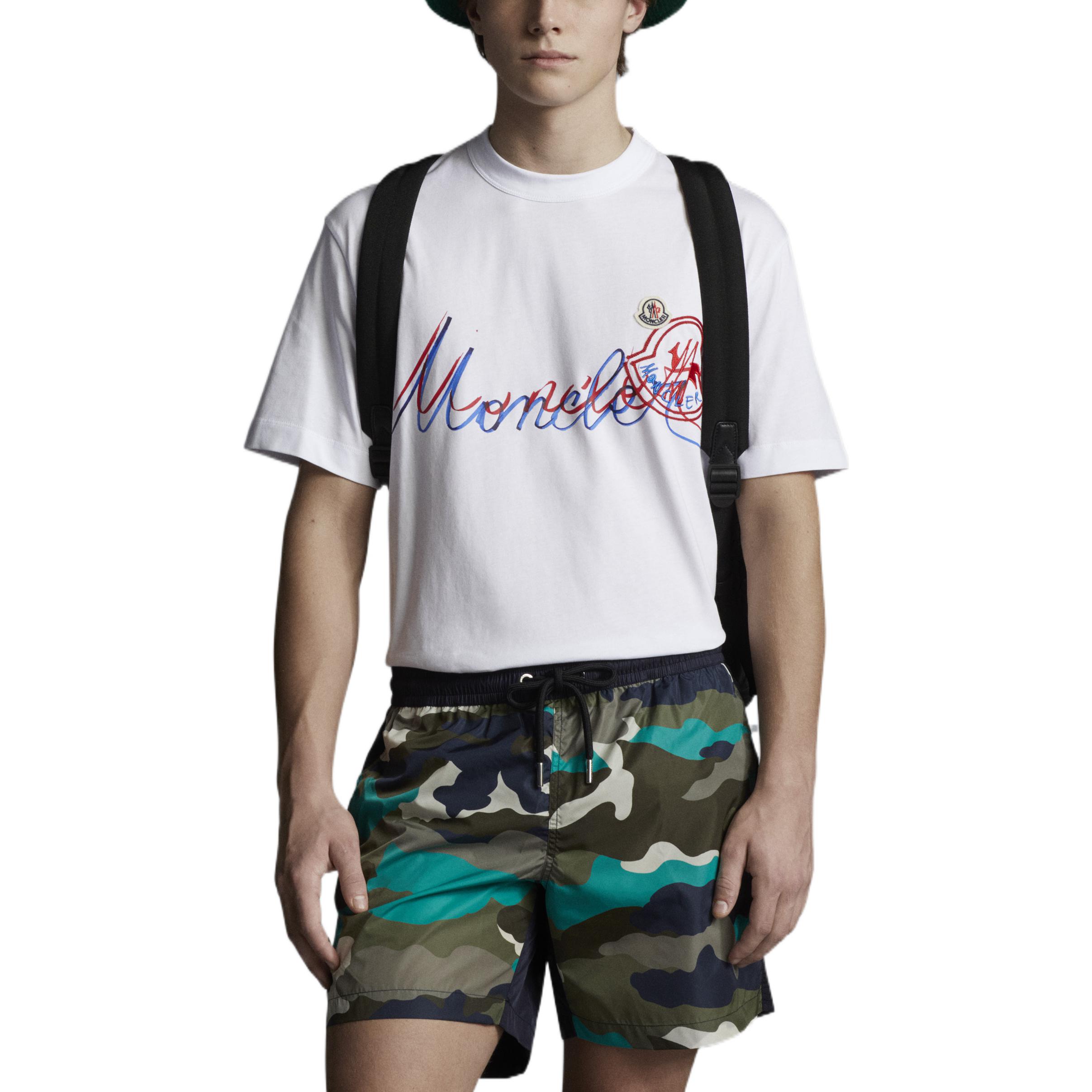 Moncler SS22 White Crewneck T-Shirt with Solid Color Logo Print H10918C000428390T001 圖 3