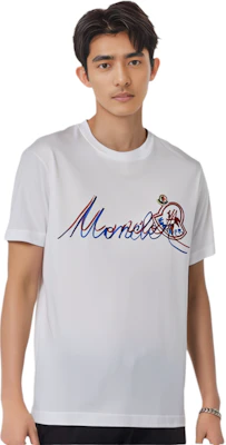Moncler SS22 Baju T Putih Crewneck dengan Cetakan Logo Warna Solid. H10918C000428390T001 Purchase Moncler SS22 Baju T Putih Crewneck dengan Cetakan Logo Warna Solid. H10918C000428390T001