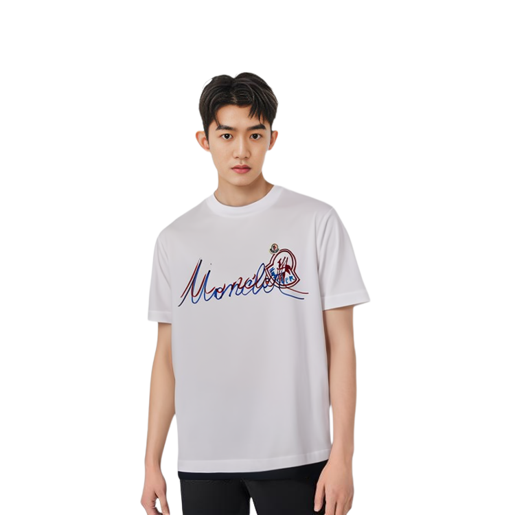 Moncler SS22 White Crewneck T-Shirt with Solid Color Logo Print H10918C000428390T001 圖 6