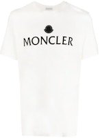 Moncler SS22 White Logo Print Relaxed Fit Short Sleeve T-Shirt Men H20918C000078390T032 Moncler SS22 White Logo Print Relaxed Fit Short Sleeve T-Shirt Men H20918C000078390T032