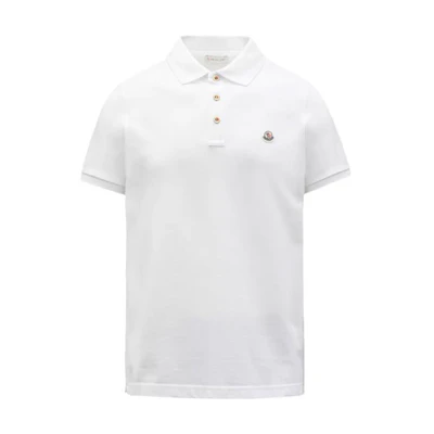Moncler SS22 White Solid Patch Short Sleeve Polo Shirt H10918A0000984556001