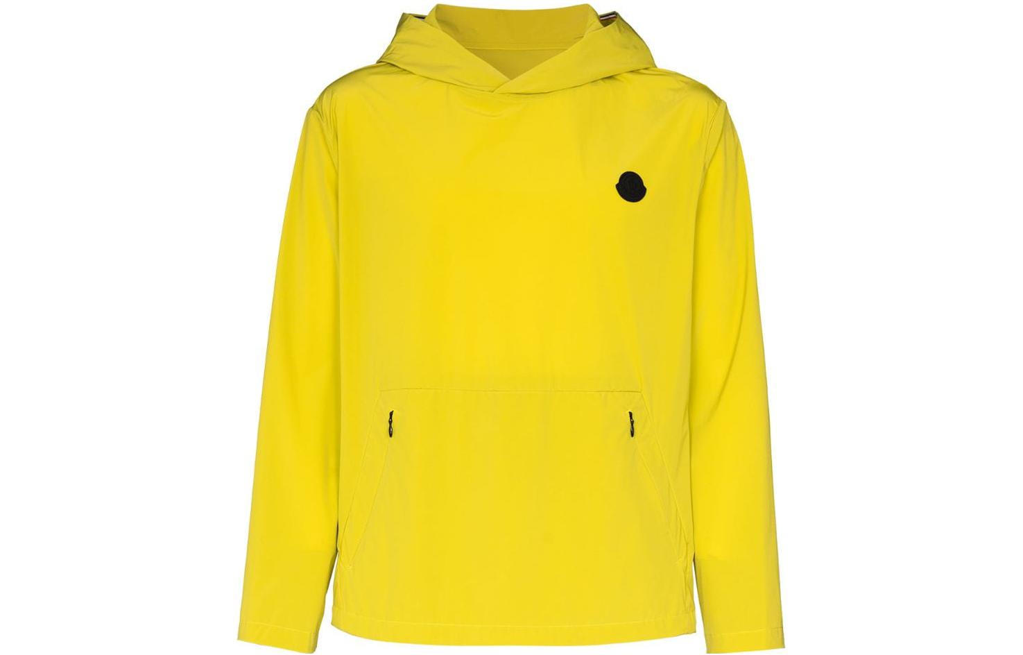 Moncler SS22 Yellow Logo Patch Hoodie Long Sleeve G10911B732005379114B