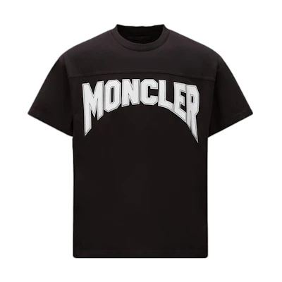 Moncler SS23 Black Contrast Letter Logo Print Crewneck T-Shirt I10918C00011M2643999