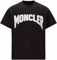 Order モンクレール SS23 ブラック コントラスト ロゴ プリント クルーネック Tシャツ I10918C00011M2643999