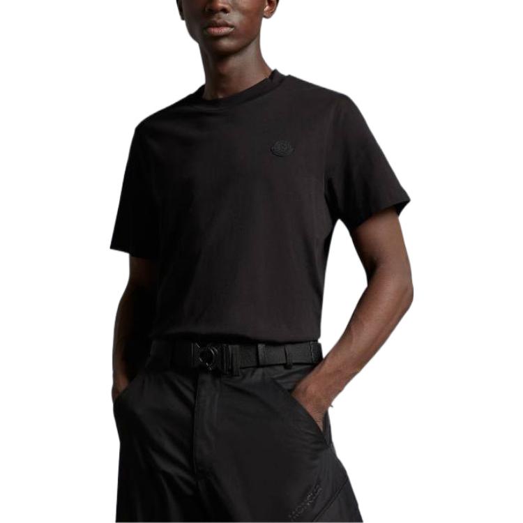Moncler SS23  Black Crewneck T-Shirt with Embossed Logo. I10918C00007829H8999 圖 5