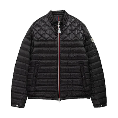 Moncler SS23 Black Down Jacket with Logo Patch. 1A00087-53279-999