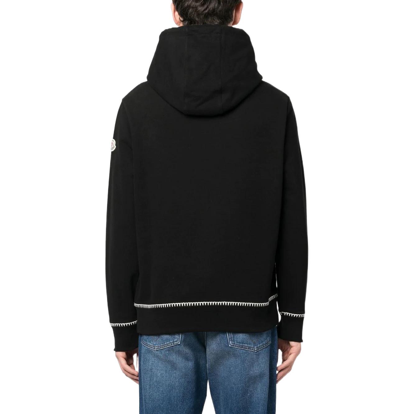 Moncler SS23  Black Hoodie Plain Drawstring Long Sleeve with Logo Print. I10918G00002899WC999 圖 4