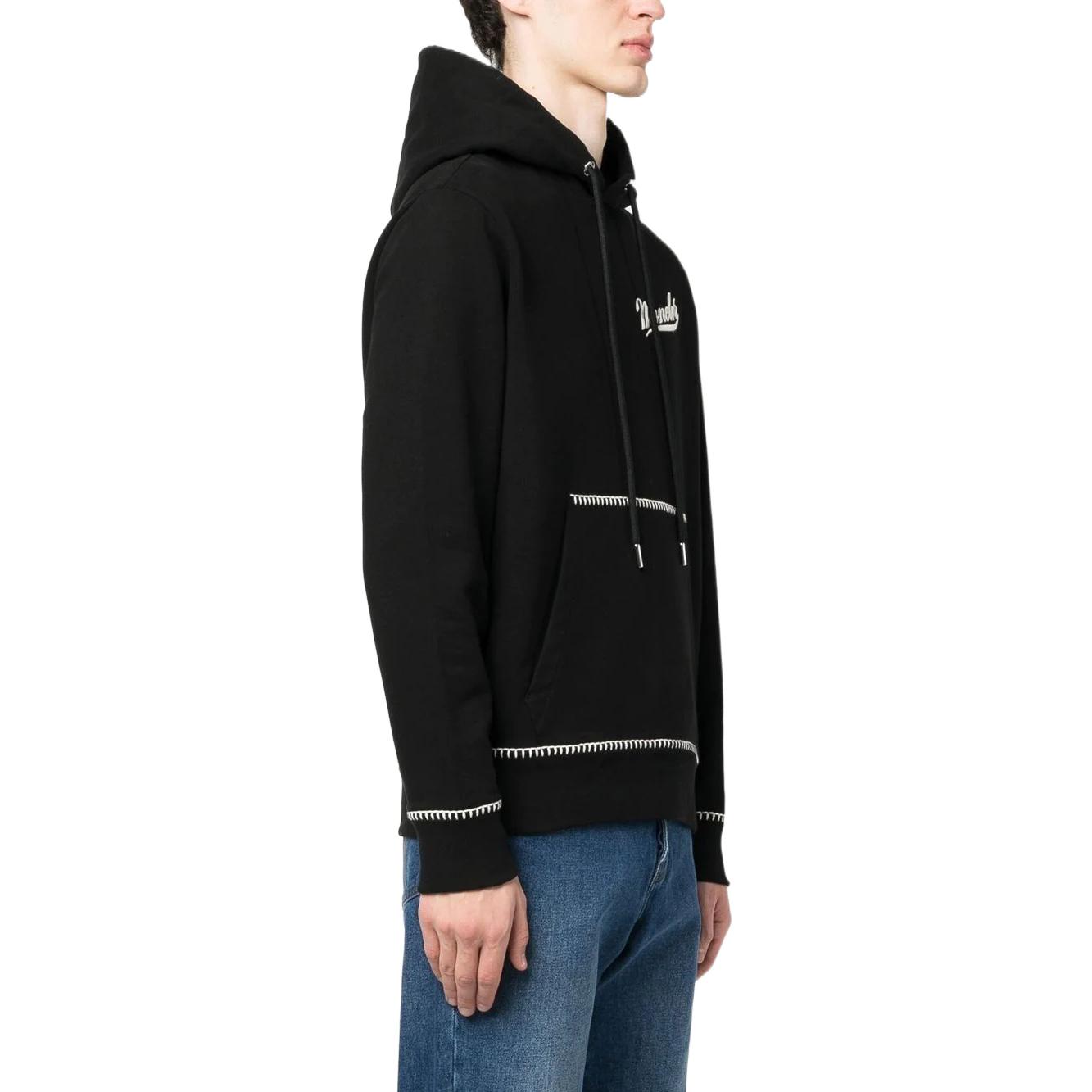 Moncler SS23  Black Hoodie Plain Drawstring Long Sleeve with Logo Print. I10918G00002899WC999 圖 5