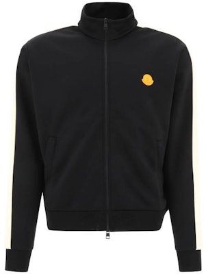 モンクレール SS23 ブラック ニットセーター ジップ襟 スリーブストライプ付き 8G00050899PZ999 Buy モンクレール SS23 ブラック ニットセーター ジップ襟 スリーブストライプ付き 8G00050899PZ999