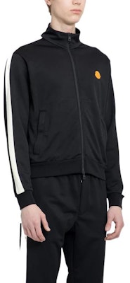 モンクレール SS23 ブラック ニットセーター ジップ襟 スリーブストライプ付き 8G00050899PZ999 Purchase モンクレール SS23 ブラック ニットセーター ジップ襟 スリーブストライプ付き 8G00050899PZ999