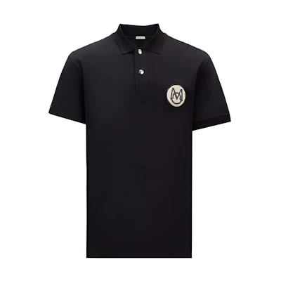 Moncler SS23 Black Logo Embroidered Patch Short Sleeve Polo Shirt. I10918A00002899UR999