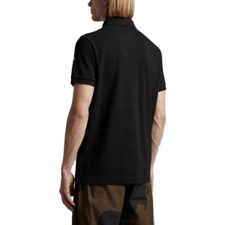 Moncler SS23  Black Logo Patch Cotton Casual Polo Shirt. I10918A00009899UR999 圖 5