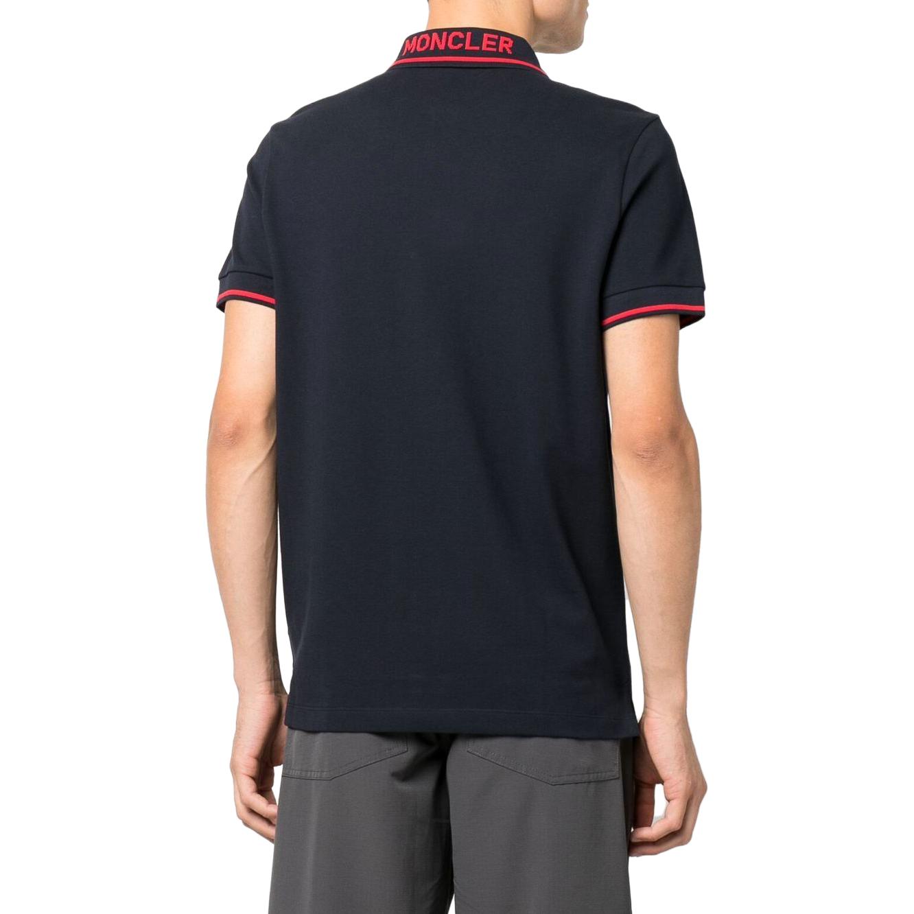 Moncler SS23  Black Logo Short-Sleeve Cotton Polo Shirt H20918A000098455677X 圖 5