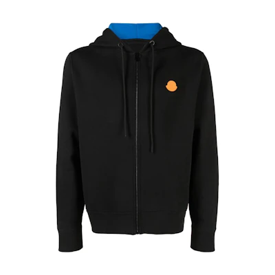 Moncler SS23 Black Logo Zip-Up Hoodie. 8G00042M2818999