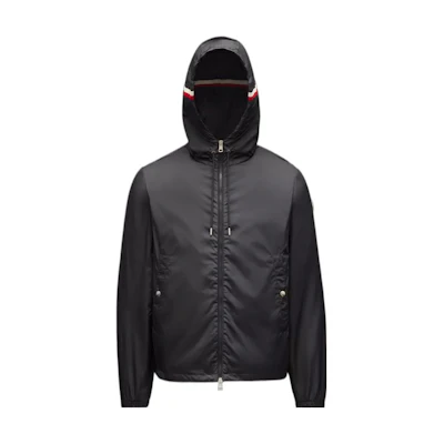 Moncler SS23 Black Solid Color Zip-Up Drawstring Jacket I10911A0009054155999