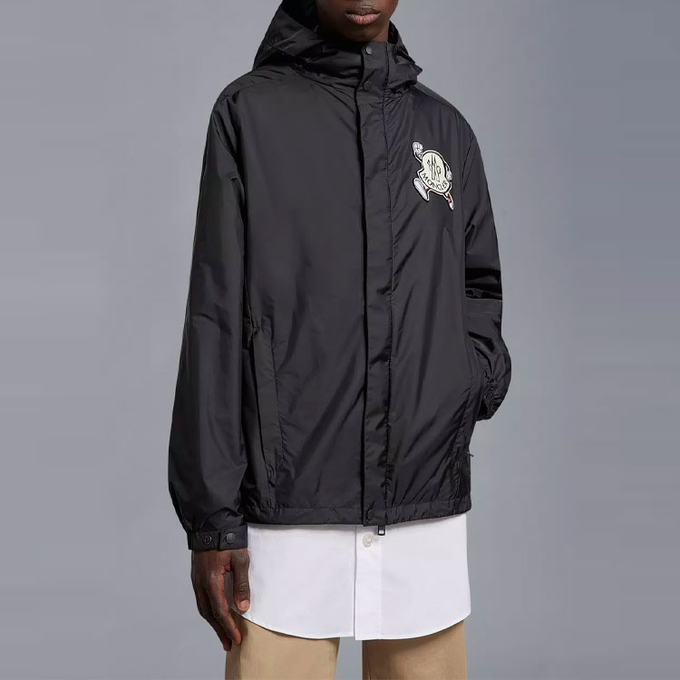 Moncler SS23  Black Solid Logo Patch Long-Sleeve Hooded Jacket. I10911A0003653A5E999 圖 4