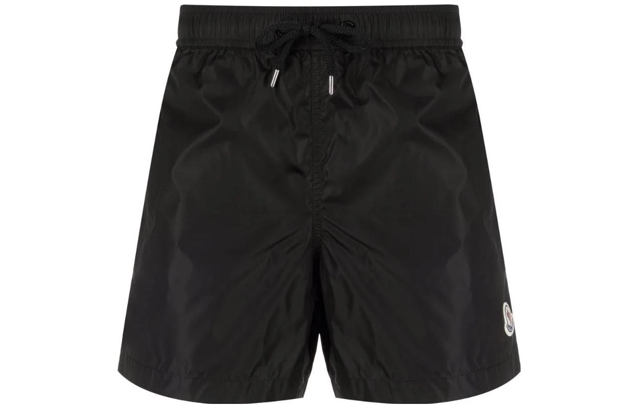 Order Moncler SS23  Black Solid Straight Fit Swim Trunks with Waist Tie. H10912C0000553326999
