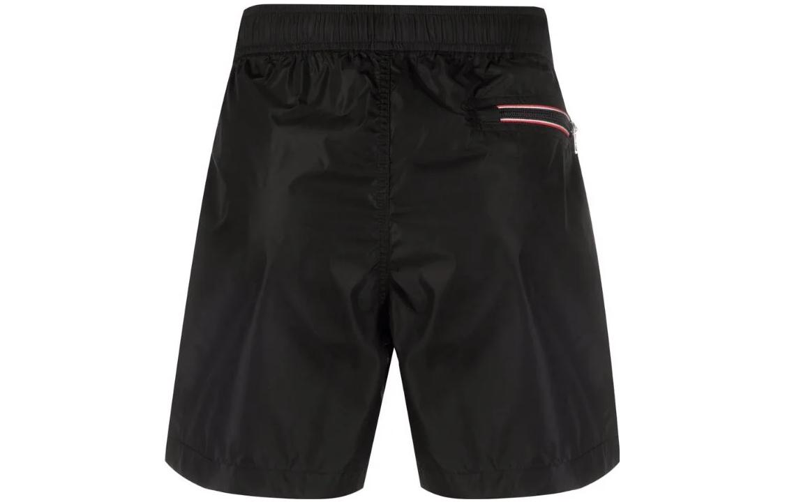 Lookbook Moncler SS23  Black Solid Straight Fit Swim Trunks with Waist Tie. H10912C0000553326999
