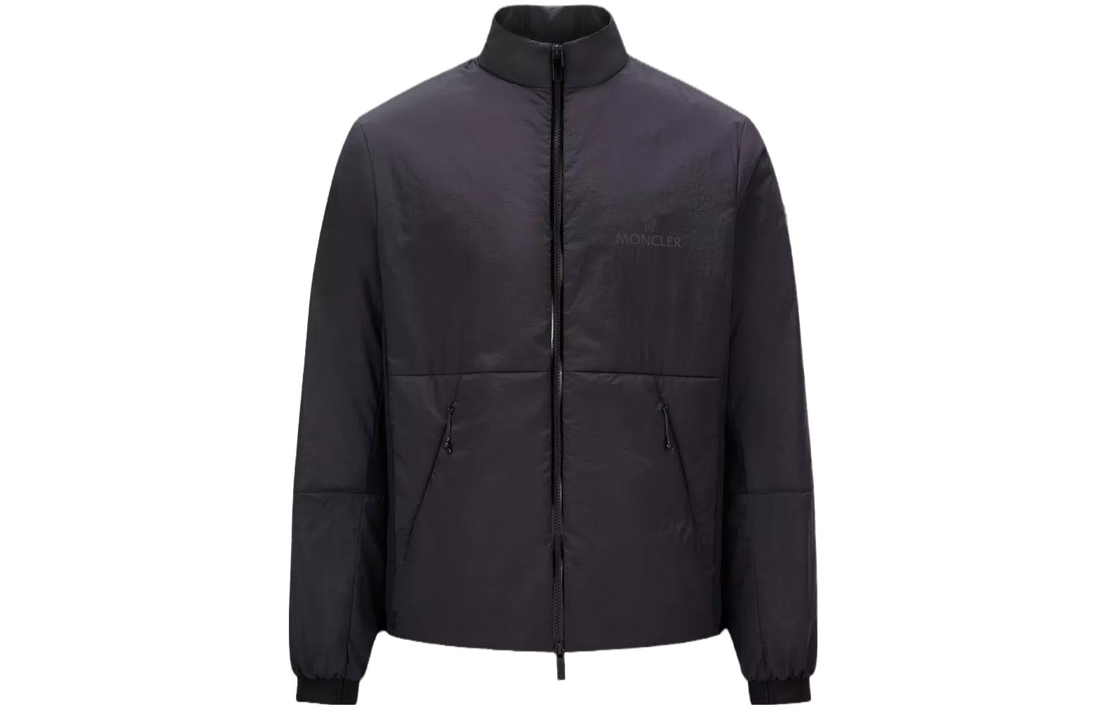 Moncler SS23  Black Zipper Stand Collar Long-Sleeve Jacket I10911A0002953A02999