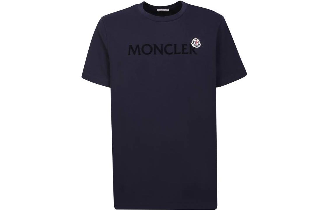 Moncler SS23  Blue Cotton Logo Crewneck T-Shirt. 8C000648390T778