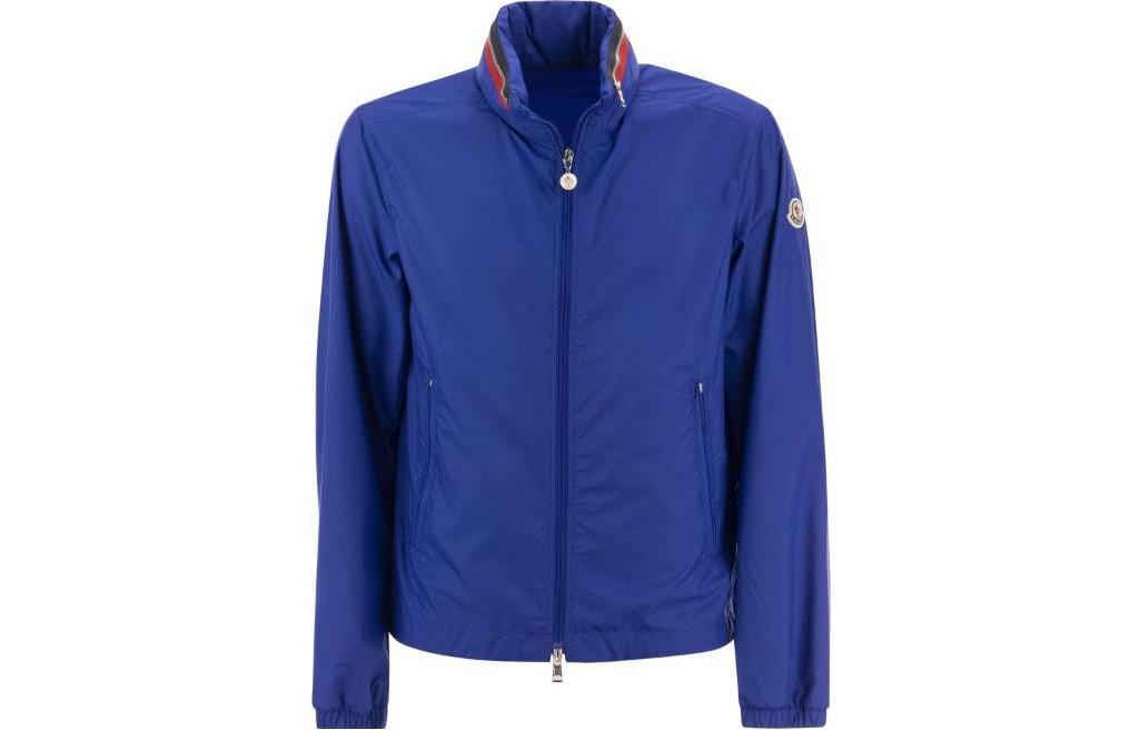 Moncler SS23  Blue Hooded Zip-Up Jacket I10911A0016154A8175N