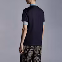 Shop モンクレール SS23 ブルーロゴパッチ カジュアル半袖Tシャツ I10918C000588390Y773