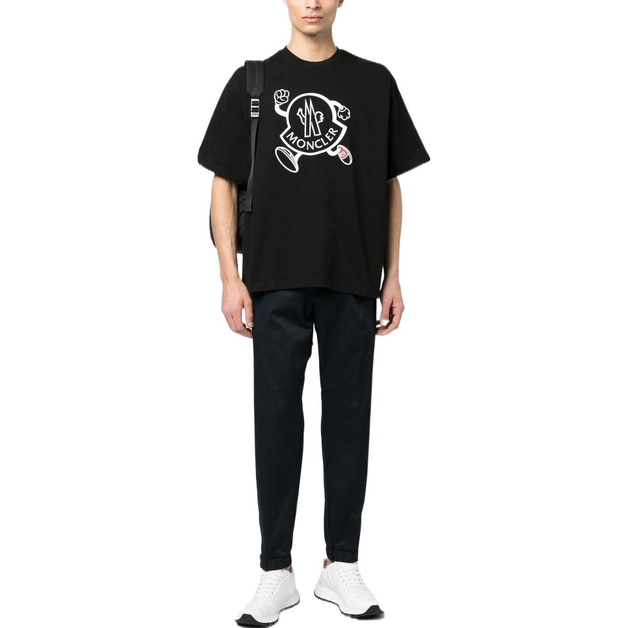 Lookbook 몽클레르 SS23 엘라스틱 드로스트링 캐주얼 팬츠 미드나잇 블루. I10912A0000357448781