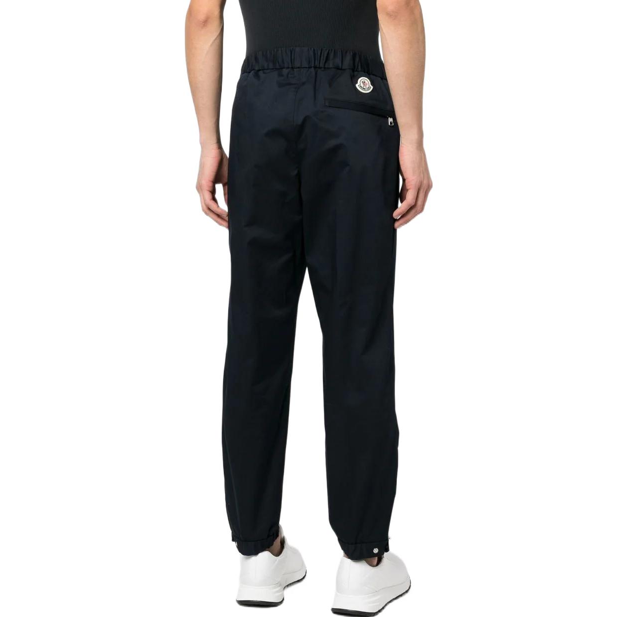 Shop 몽클레르 SS23 엘라스틱 드로스트링 캐주얼 팬츠 미드나잇 블루. I10912A0000357448781