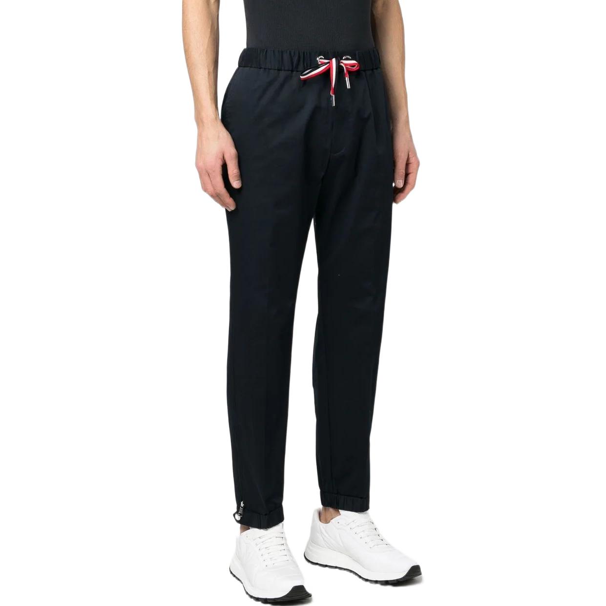 Purchase 몽클레르 SS23 엘라스틱 드로스트링 캐주얼 팬츠 미드나잇 블루. I10912A0000357448781