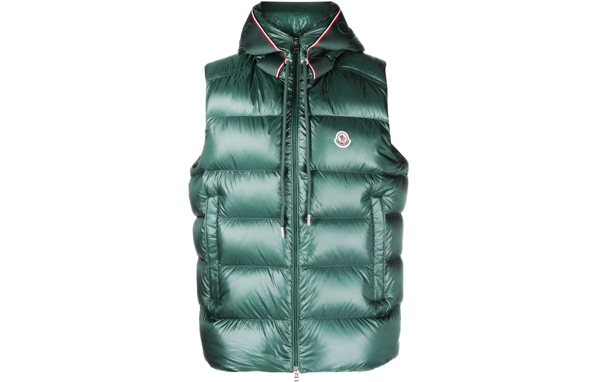 Moncler SS23  Green Sleeveless Vest with Logo Print Hoodie. I20911A00046595ZZ867 圖 2