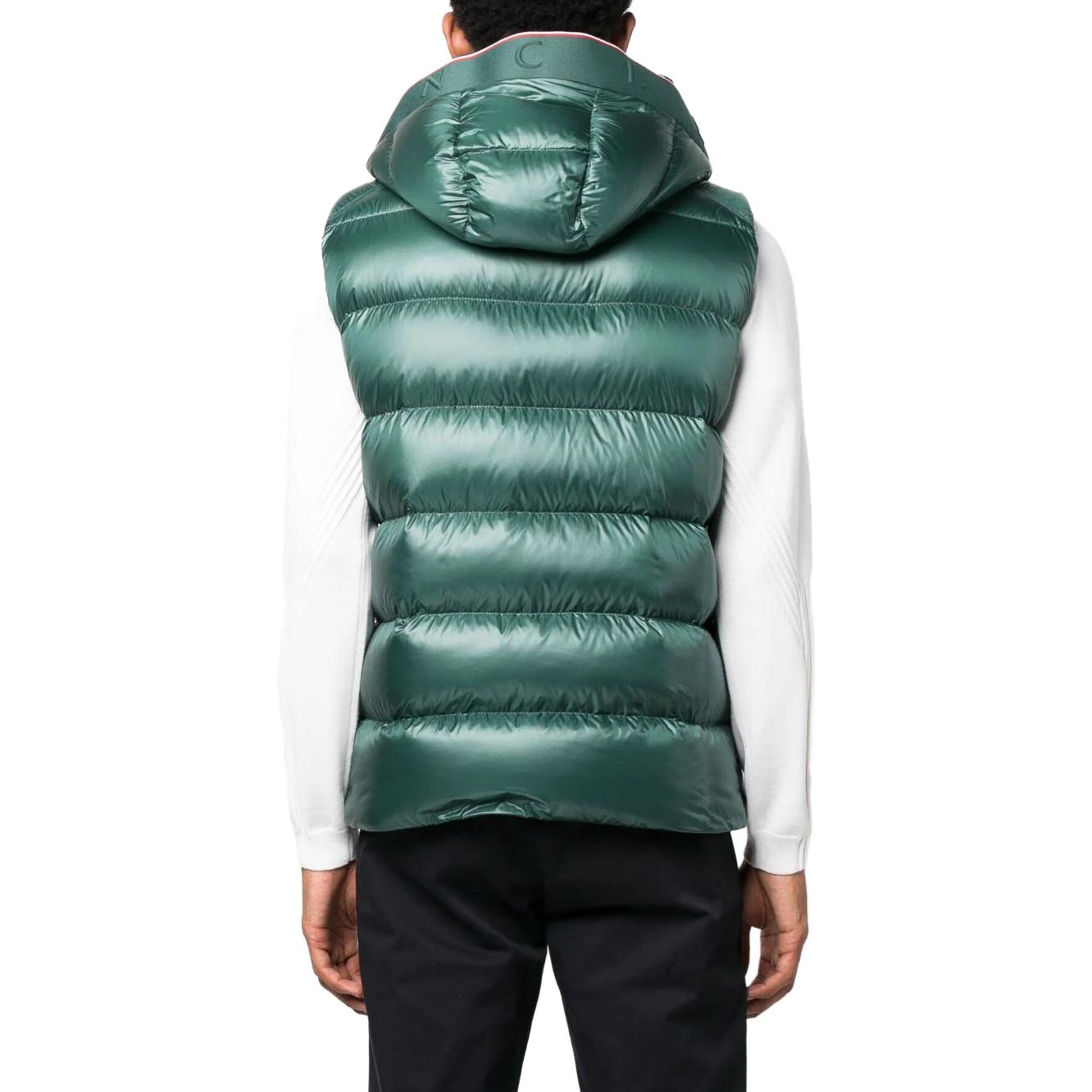 Moncler SS23  Green Sleeveless Vest with Logo Print Hoodie. I20911A00046595ZZ867 圖 4