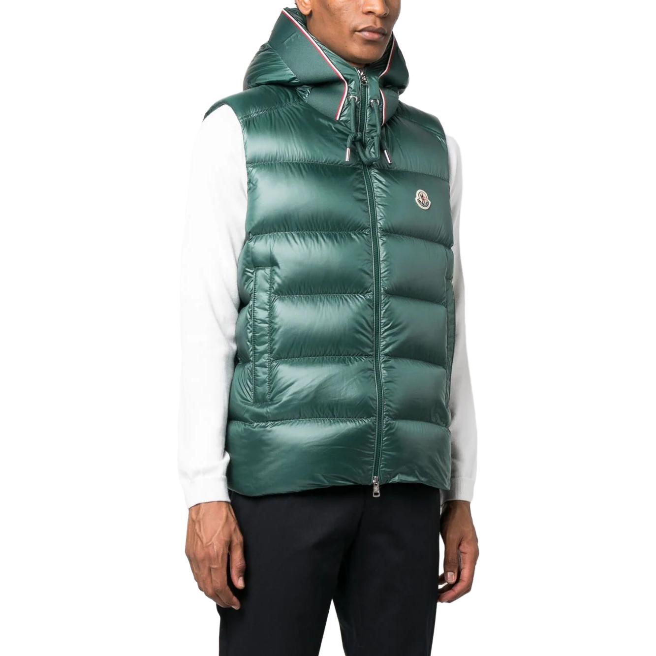 Moncler SS23  Green Sleeveless Vest with Logo Print Hoodie. I20911A00046595ZZ867 圖 5