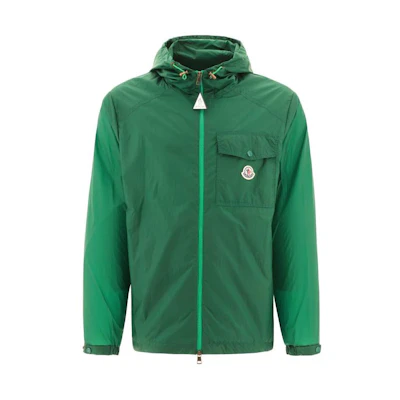 Moncler SS23 Green Solid Color Hooded Pocket Long Sleeve Jacket. 1A00152595F3847