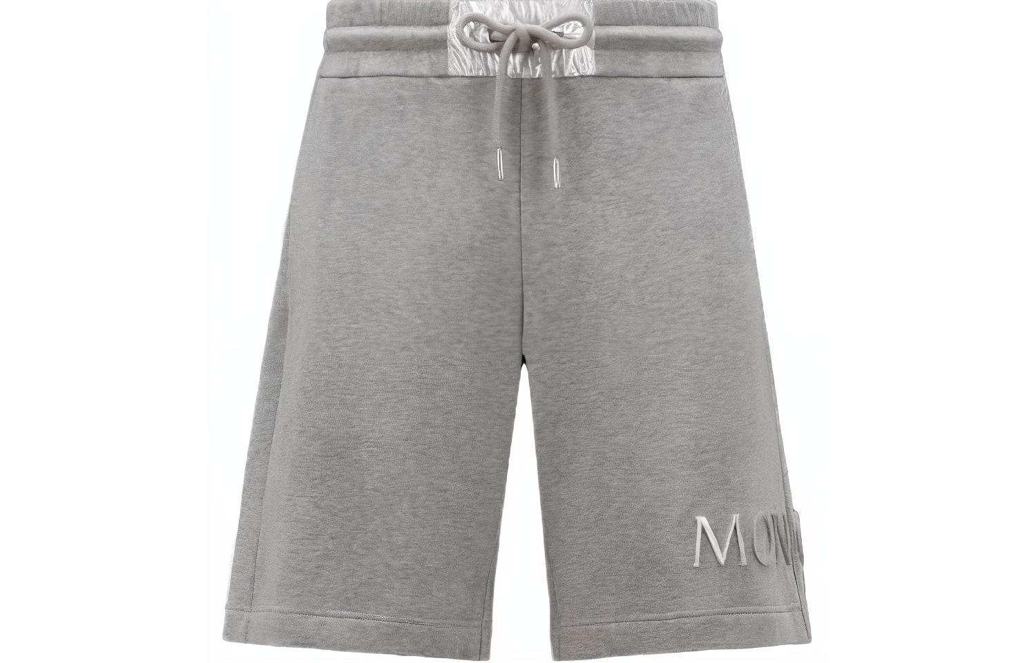Moncler SS23  Grey Solid Color Casual Straight Fit Shorts. I20918H0000189A2L986